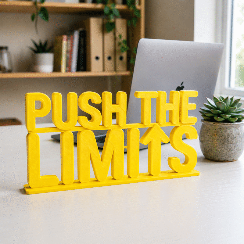 Push The Limits 3D Printed Desk Sign | Motivational Office Decor - Image 3
