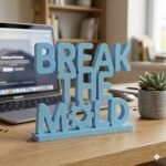 Break The Mold 3D Printed Desk Sign for Office & Startup Decor - Image 6