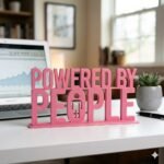 Powered By People 3D Printed Employee Joining Gift & Corporate Promotional Desk Sign - Image 7