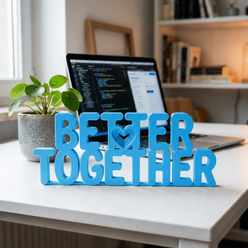 Better Together 3D Printed Desk Sign for Office & Corporate Gifts - Image 7