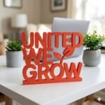 United We Grow 3D Printed Office Desk Sign | Corporate Team Motivation Gift - Image 8