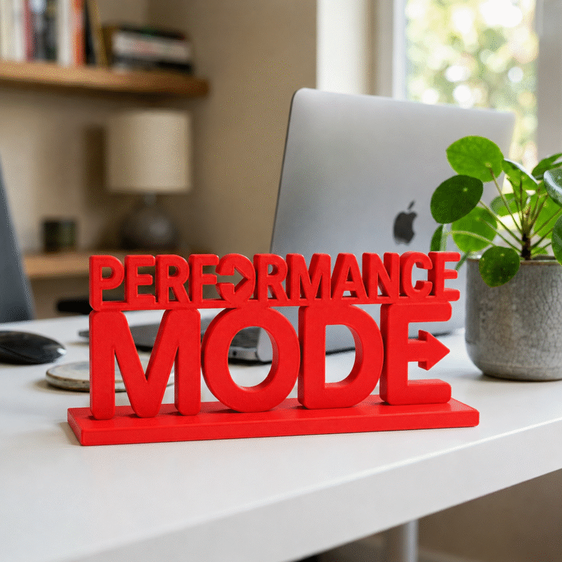 Performance Mode 3D Printed Desk Sign for Office & Corporate Workspace Decor - Image 3