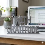 With Gratitude 3D Printed Desk Sign for Office & Business Workspace Decor - Image 4