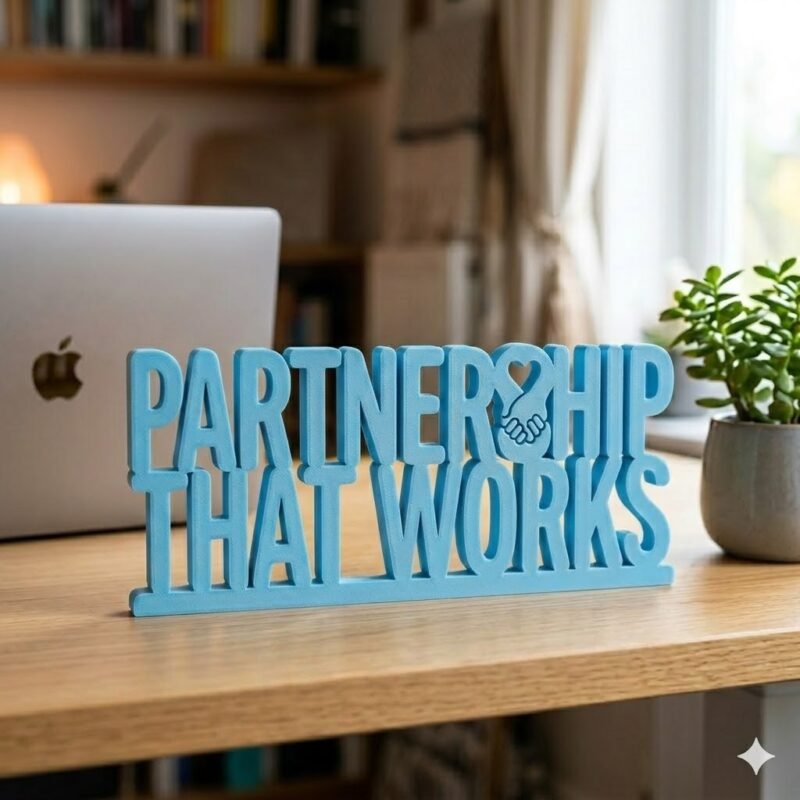 Success Together 3D Printed Desk Sign for Office & Team Workspace Decor - Image 7