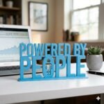 Powered By People 3D Printed Employee Joining Gift & Corporate Promotional Desk Sign - Image 4