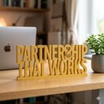 Success Together 3D Printed Desk Sign for Office & Team Workspace Decor