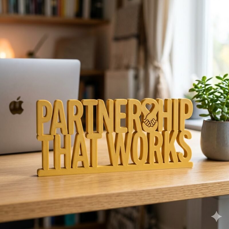 Success Together 3D Printed Desk Sign for Office & Team Workspace Decor - Image 9