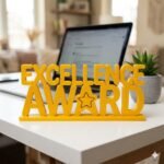 Excellence Award 3D Printed Desk Sign for Employee Recognition & Corporate Office Gifts - Image 4