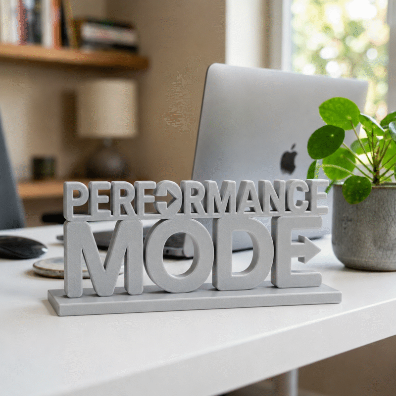 Performance Mode 3D Printed Desk Sign for Office & Corporate Workspace Decor - Image 5