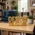 Design The Future 3D Printed Desk Sign for Office & Workspace Decor