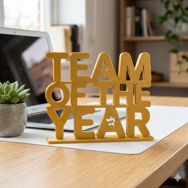 Team Of The Year 3D Printed Award Sign for Office & Corporate Gifts - Image 9