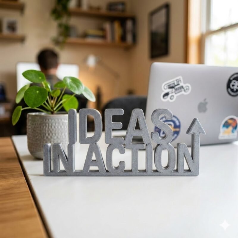 Ideas In Action 3D Printed Desk Sign for Office & Corporate Workspace Decor - Image 3