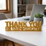 Thank You For Your Dedication 3D Printed Employee Appreciation Desk Sign Gift