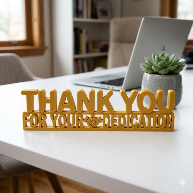 Thank You For Your Dedication 3D Printed Employee Appreciation Desk Sign Gift - Image 9