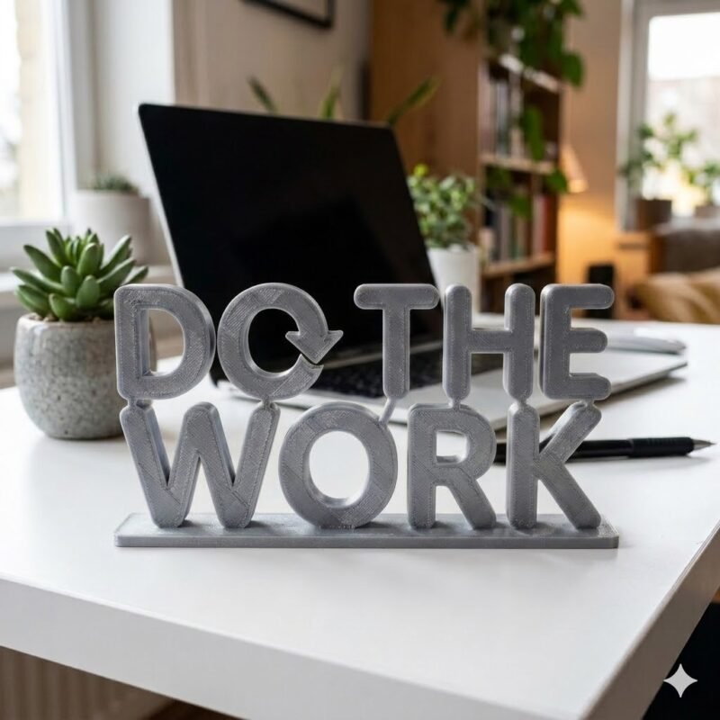 Do The Work 3D Printed Desk Sign | Motivational Office Desk Decor - Image 4