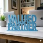 Valued Partner 3D Printed Desk Sign for Office Reception & Business Decor - Image 6