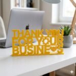 Thank You For Your Business 3D Printed Desk Sign for Office & Business Decor - Image 3