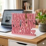 Thank You For Being Awesome 3D Printed Desk Sign for Employee Appreciation & Office Decor - Image 2