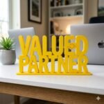 Valued Partner 3D Printed Desk Sign for Office Reception & Business Decor - Image 3
