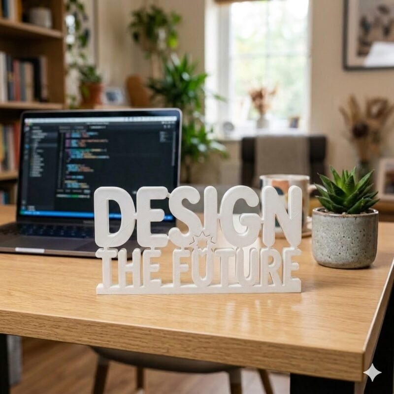 Design The Future 3D Printed Desk Sign for Office & Workspace Decor - Image 5