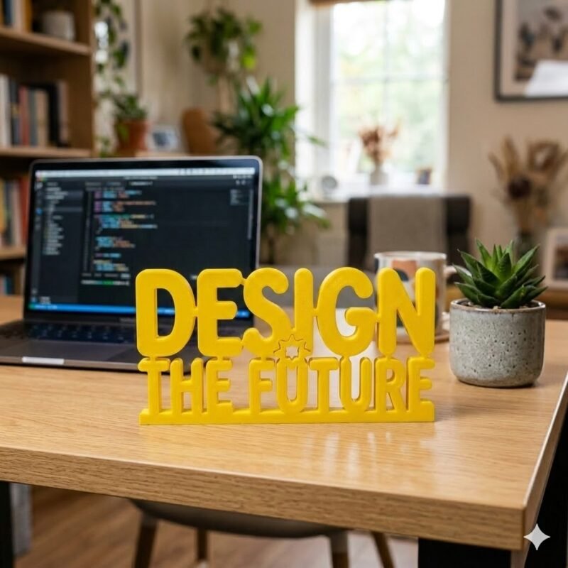 Design The Future 3D Printed Desk Sign for Office & Workspace Decor - Image 3