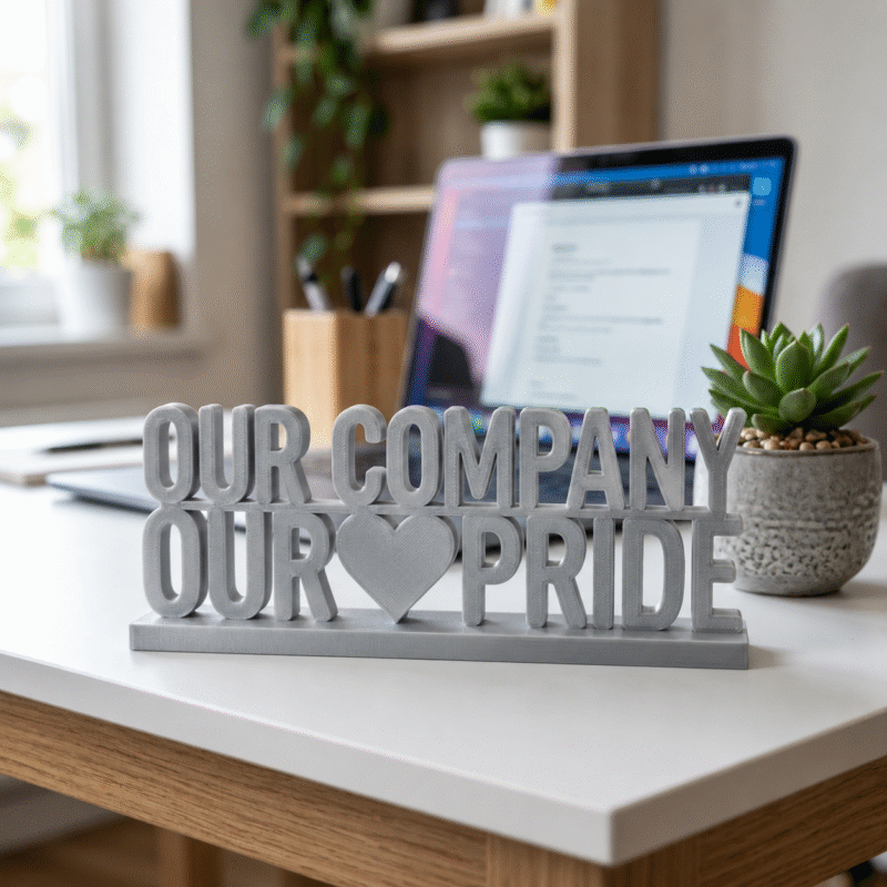 Our Company Our Pride 3D Printed Corporate Desk Sign Gift for Employees & IT Companies - Image 4