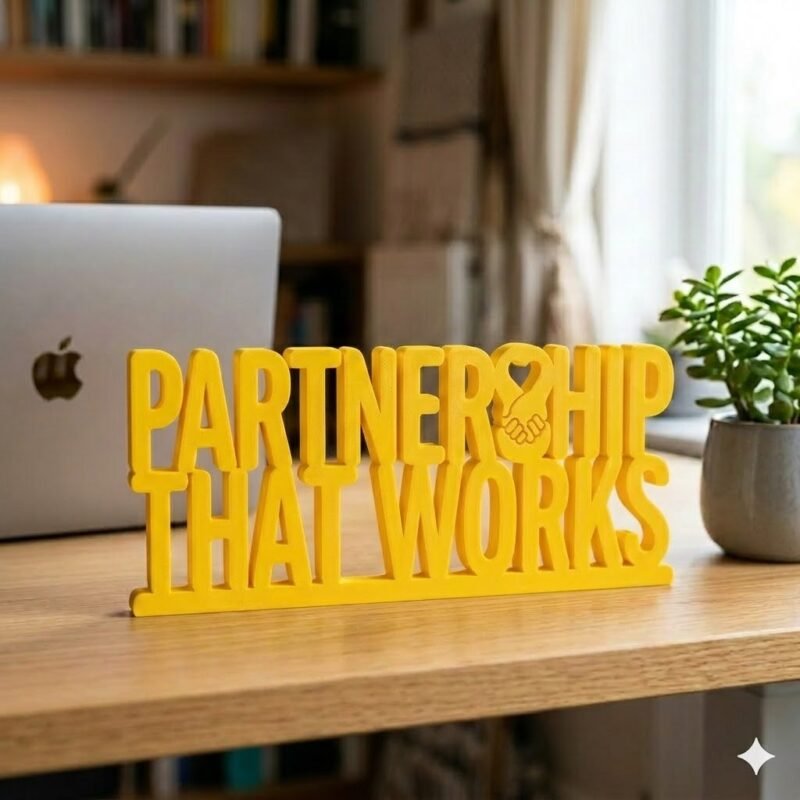 Success Together 3D Printed Desk Sign for Office & Team Workspace Decor - Image 2