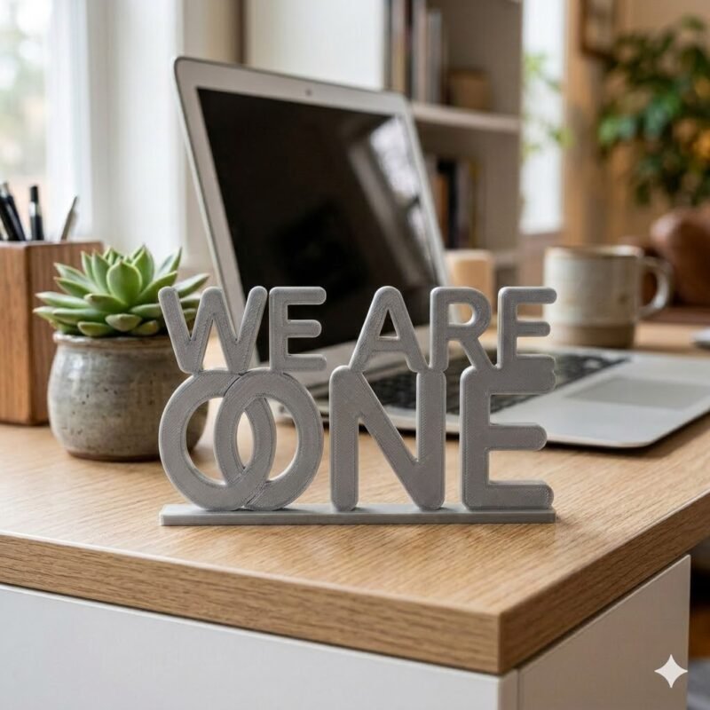 We Are One 3D Printed Desk Sign | Motivational Office Decor Gift - Image 2