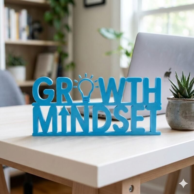 Growth Mindset 3D Printed Desk Sign for Office & Workspace Decor - Image 7