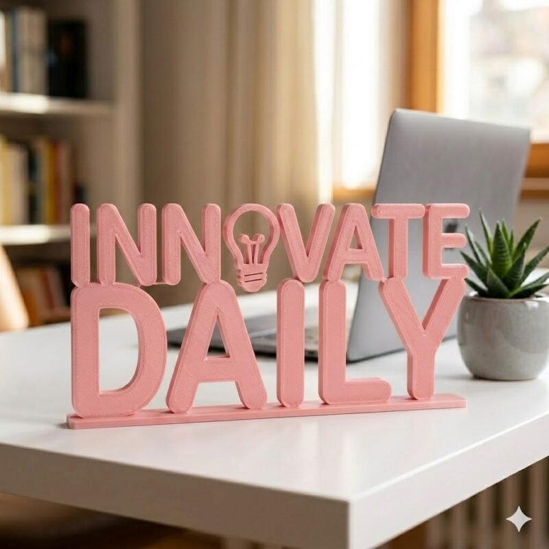 Innovate Daily 3D Printed Desk Sign for Office & Workspace Decor - Image 5
