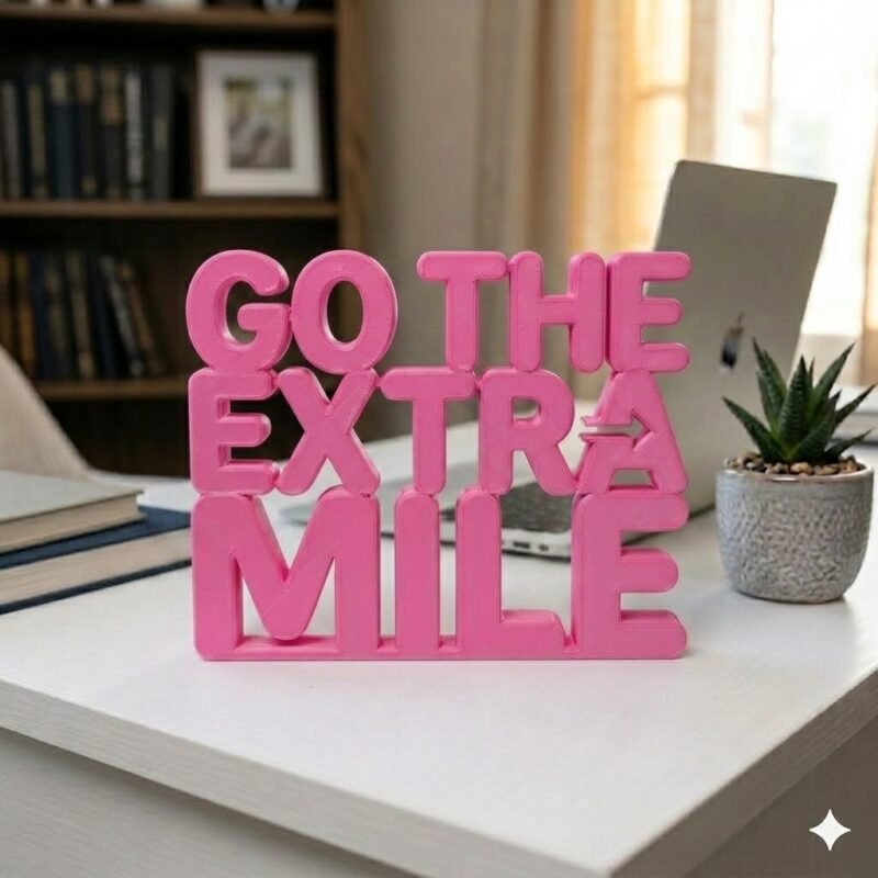 Go The Extra Mile 3D Printed Desk Sign | Motivational Office Decor - Image 5