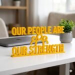 Our People Are Our Strength 3D Printed Office Desk Sign | Corporate Employee Appreciation Gift - Image 2