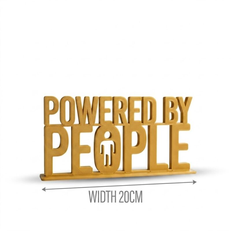 Powered By People 3D Printed Employee Joining Gift & Corporate Promotional Desk Sign - Image 6