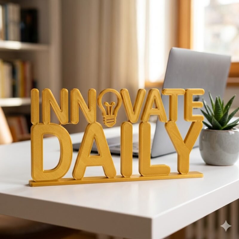 Innovate Daily 3D Printed Desk Sign for Office & Workspace Decor - Image 8