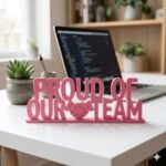 Proud Of Our Team 3D Printed Award Sign | Employee Appreciation Office Gift - Image 2
