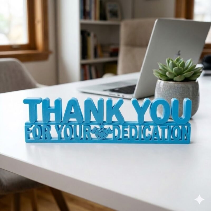 Thank You For Your Dedication 3D Printed Employee Appreciation Desk Sign Gift - Image 6