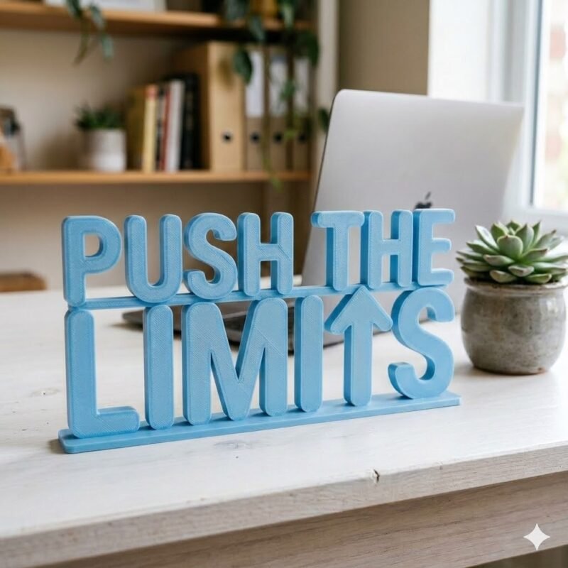 Push The Limits 3D Printed Desk Sign | Motivational Office Decor - Image 7