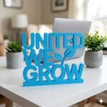United We Grow 3D Printed Office Desk Sign | Corporate Team Motivation Gift - Image 2