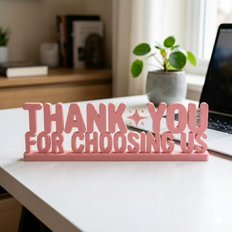Thank You For Choosing Us 3D Printed Desk Sign for Office & Reception Decor - Image 7