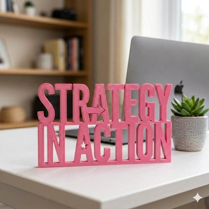 Strategy In Action 3D Printed Corporate Desk Sign | Office Motivation Gift - Image 8