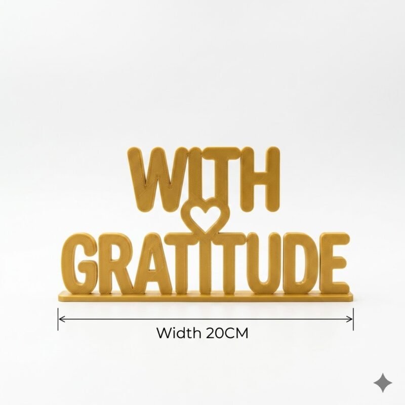 With Gratitude 3D Printed Desk Sign for Office & Business Workspace Decor - Image 3