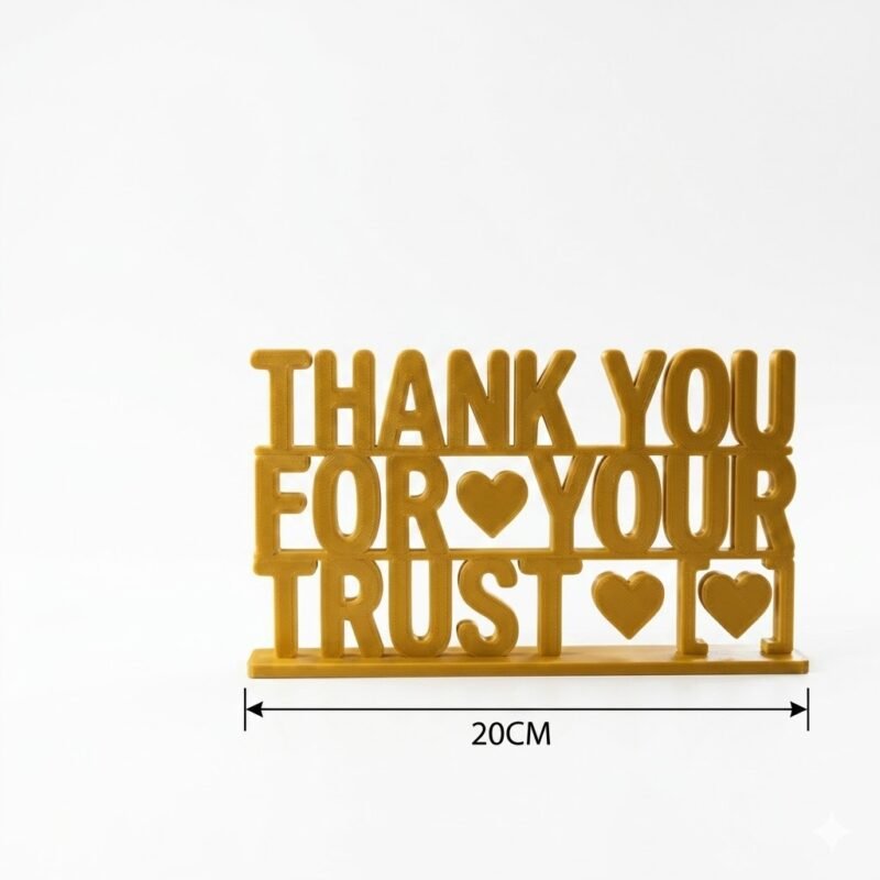 Thank You For Your Trust 3D Printed Desk Sign for Office & Reception Decor - Image 4