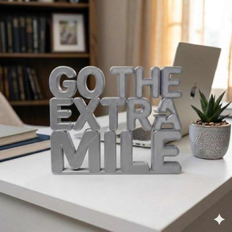 Go The Extra Mile 3D Printed Desk Sign | Motivational Office Decor - Image 9