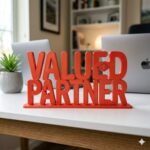 Valued Partner 3D Printed Desk Sign for Office Reception & Business Decor - Image 7