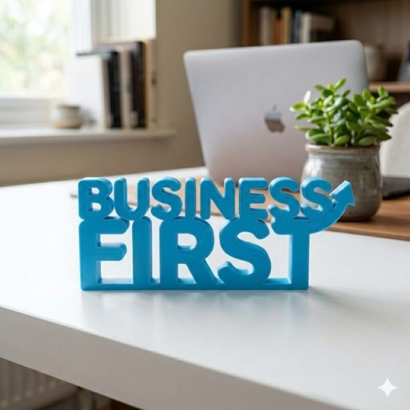 Business First 3D Printed Desk Sign for Office & Corporate Workspace - Image 7