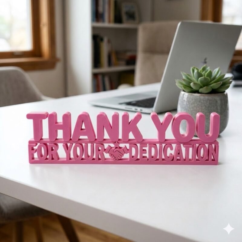 Thank You For Your Dedication 3D Printed Employee Appreciation Desk Sign Gift - Image 5