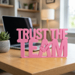 Trust The Team 3D Printed Desk Sign for Office & Corporate Gifts - Image 7