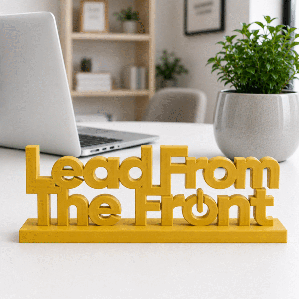 Lead From The Front 3D Printed Desk Sign | Executive Leadership Decor