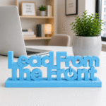 Lead From The Front 3D Printed Desk Sign | Executive Leadership Decor