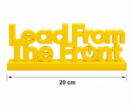 Lead From The Front 3D Printed Desk Sign | Executive Leadership Decor